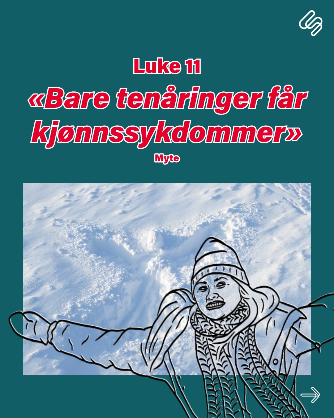 🦠 Årets adventskalender handler om seksuelt overførbare infeksjoner 🦠

Frem mot jul vil vi knuse myter, dele fun facts og informasjon om de ulike seksuelt overførbare infeksjonene. 

🌟 Følg oss for å få med deg neste luke i vår adventskalender!
 
PSSST!
Bruk kondom og om du glemmer, er du velkommen til oss for gratis testing og behandling t.o.m det året du fyller 25 år. Over 25 år? Da kan du benytte deg av vårt betalingstilbud. 

For mer informasjon om vårt klinikktilbud, se vår hjemmeside: 
🔗 Sexogsamfunn.no 

#TestDeg #SOI #Adventskalender
