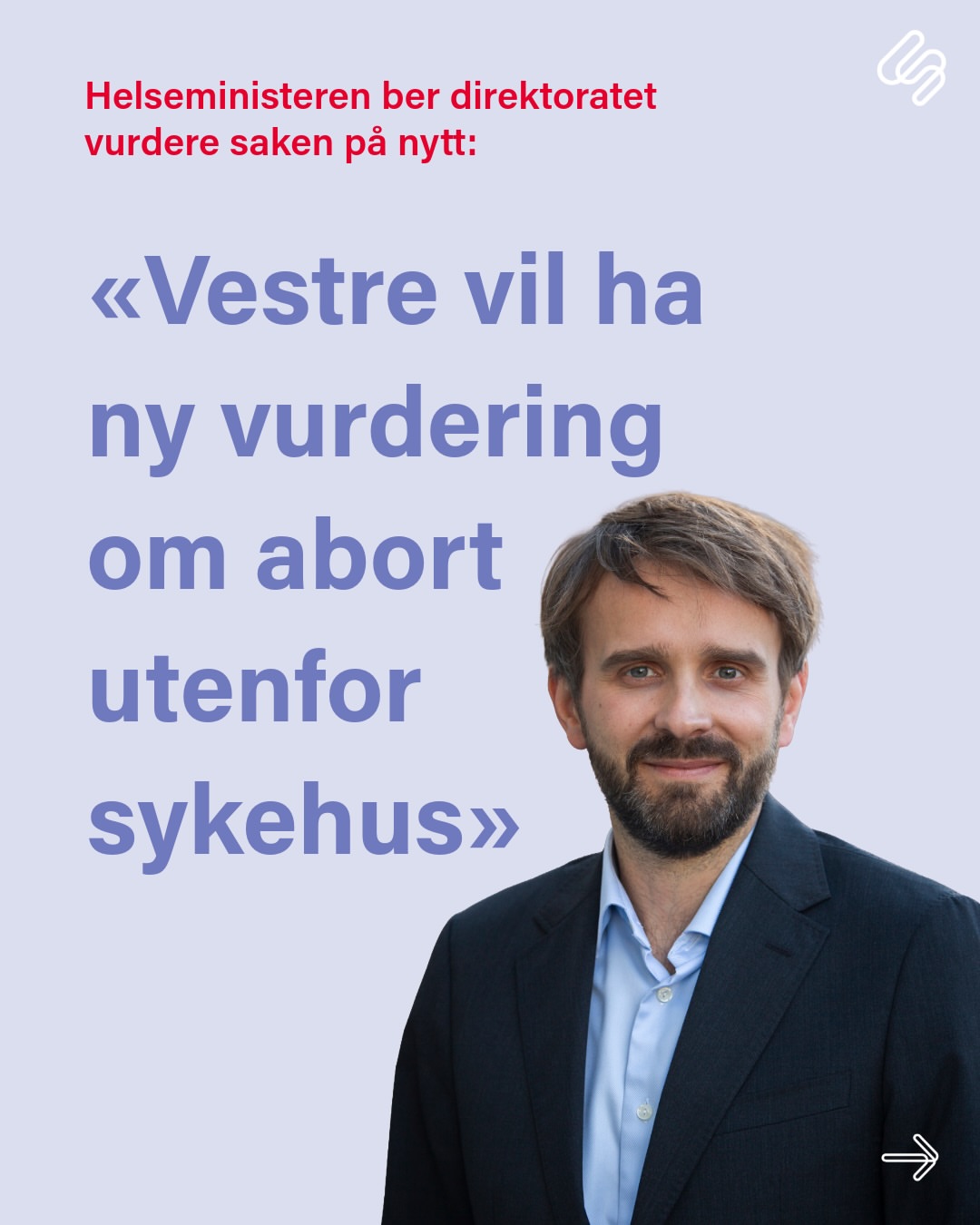 @helsedirektoratet har sagt nei til abort utenfor sykehus – ikke fordi det er uforsvarlig, men fordi de mener det er for praktisk og økonomisk krevende.

Nå ber helseminister @jcvestre direktoratet om å vurdere saken på nytt. Dette er en beskjed vi er veldig glade for at kommer og som vi har etterlyst siden vi fikk en ny abortlov i fjor som åpner for at abort kan tilbys utenfor sykehus.

I dag er vi de eneste i primærhelsetjenesten som tilbyr tidlig medikamentell abort, i tillegg gjør vi det uten rutinemessig bruk av ultralyd. 

Vestre har bedt direktoratet om å bruke resultatene fra blant annet vårt aborttilbud når de nå må vurdere på nytt hvordan tilgangen til abort kan bli bedre enn i dag.

Tusen takk til alle som har stått sammen med oss i kampen så langt for et trygt, mer tilgjengelig og moderne aborttilbud i Norge <3